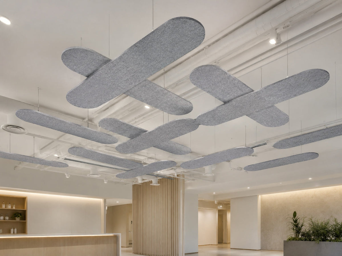 Form Pill acoustic panels, 12mm — suspended installation