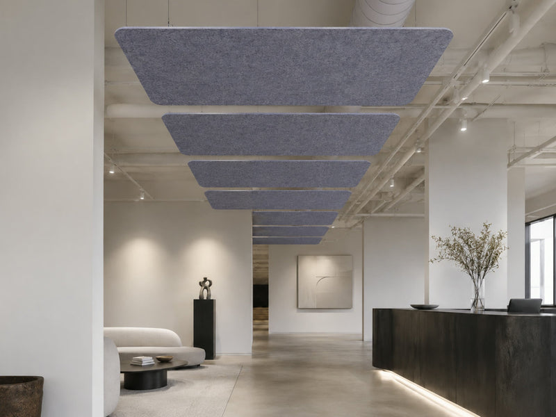 Form Soft Rectangle acoustic panels, 12mm — suspended installation